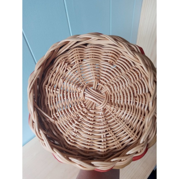 Woven Circular Basket Two Tone Red Decorative - Picture 5 of 11